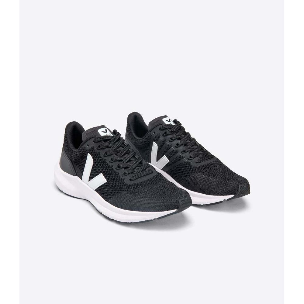 Women's Veja MARLIN V-KNIT Running Shoes Black/White | SG 379BEX